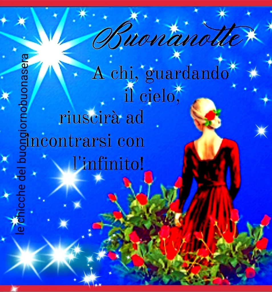 Buonanotte a chi, guardando il cielo. riuscirà ad incontrarsi con l'infinito!