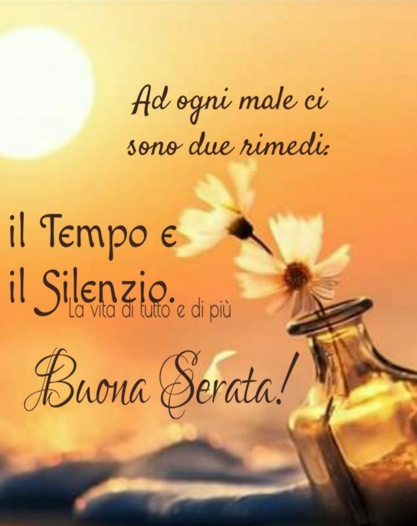 Ad ogni male ci sono due rimedi: Il Tempo e il Silenzio Buona Serata!