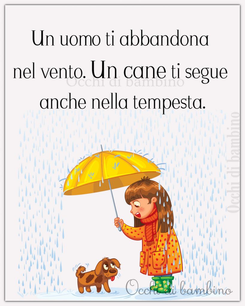 Un uomo ti abbandona nel vento. un cane ti segue anche nella tempesta