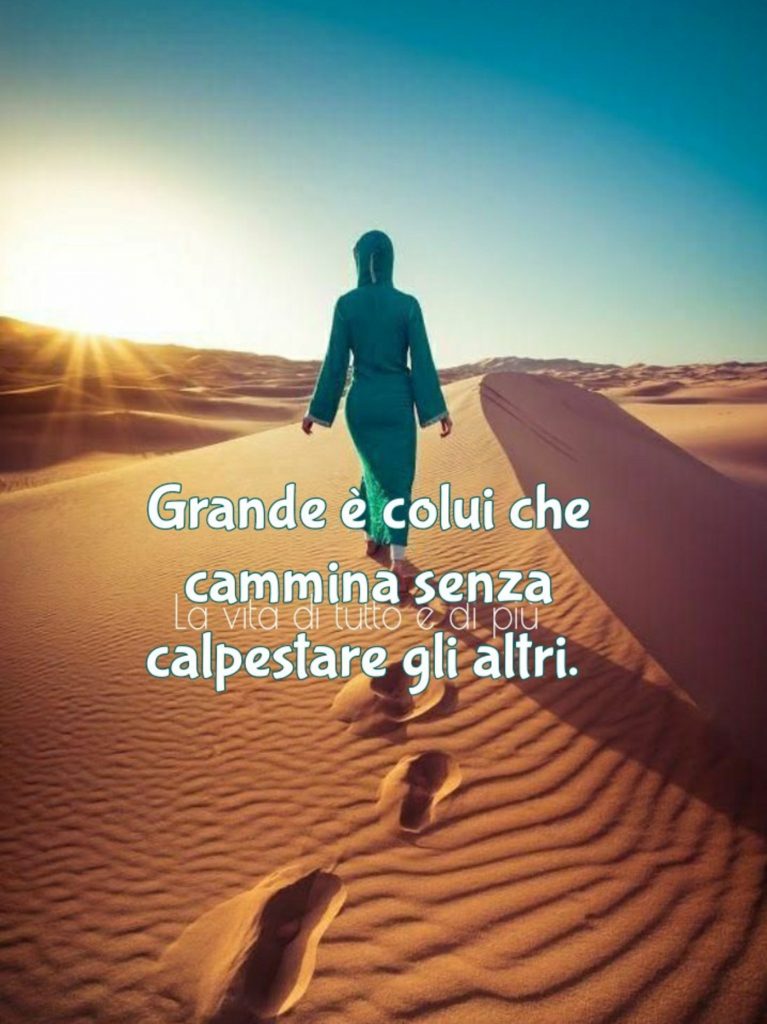 Grande è colui che cammina senza calpestare gli altri
