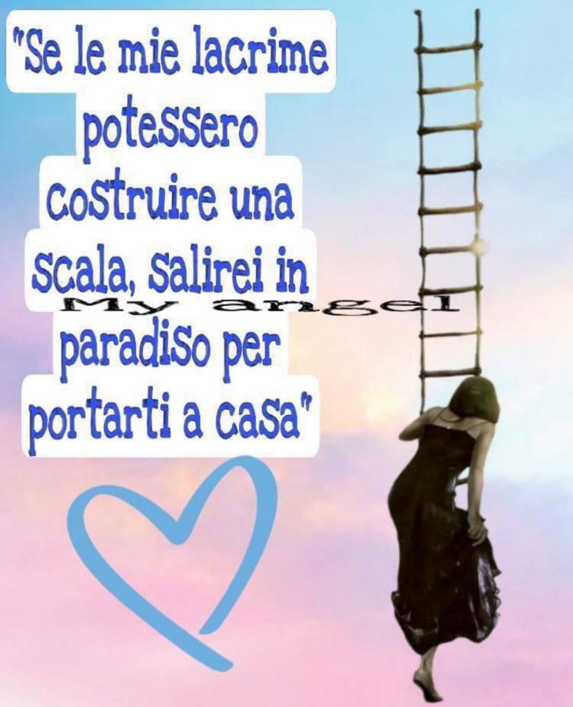 "Se le mie lacrime potessero costruire una scala, salirei in paradiso per portarti a casa"