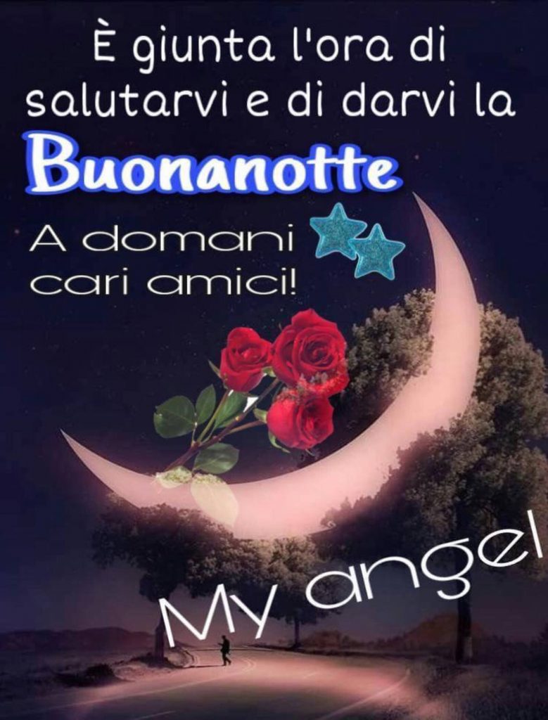 È giunta l'ora di salutarvi e di darvi la Buonanotte A domani cari amici