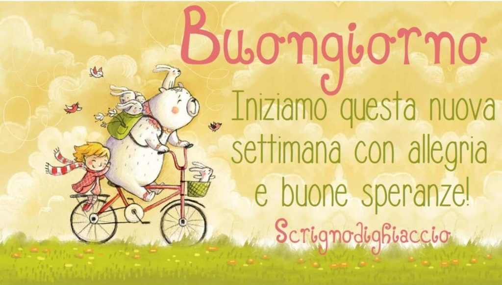 Buongiorno iniziamo questa nuova settimana con allegria e buone speranze!