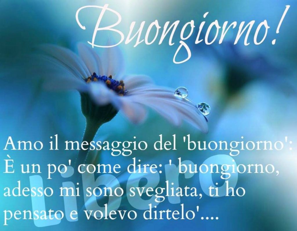 Buongiorno! Amo il messaggio del 'buongiorno': adesso mi sono svegliata, ti ho pensato e volevo dirtelo....