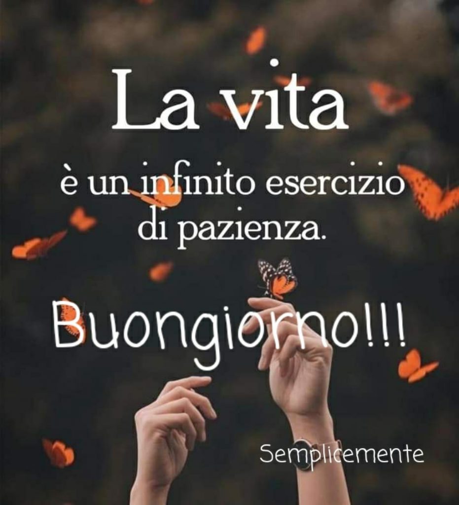 La vita è un infinito esercizio di pazienza Buongiorno!!!