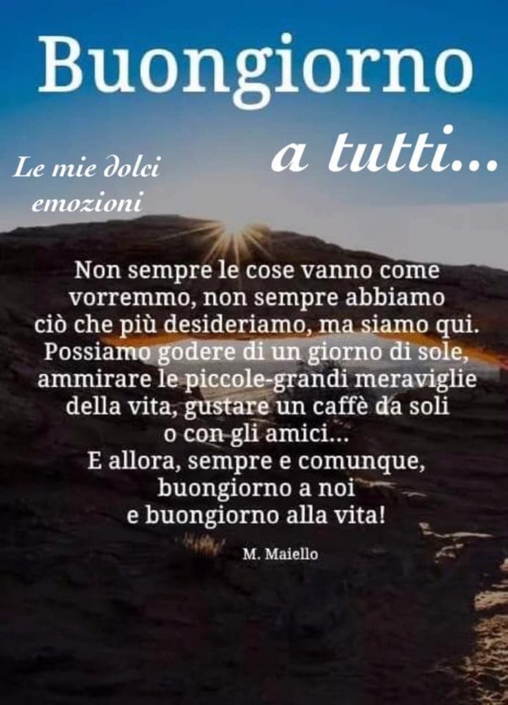 Buongiorno a tutti...