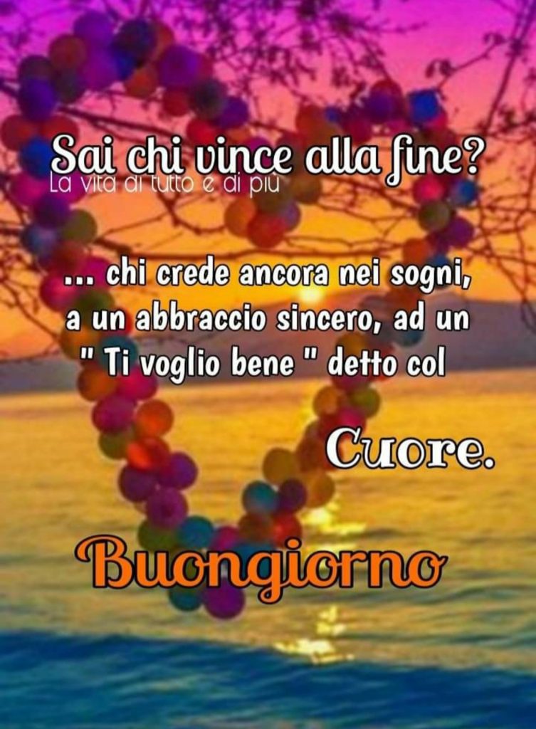 Sai chi vince alla fine? ... chi crede ancora nei sogni, a un abbraccio sincero, ad un "ti voglio bene"detto col cuore. Buongiorno