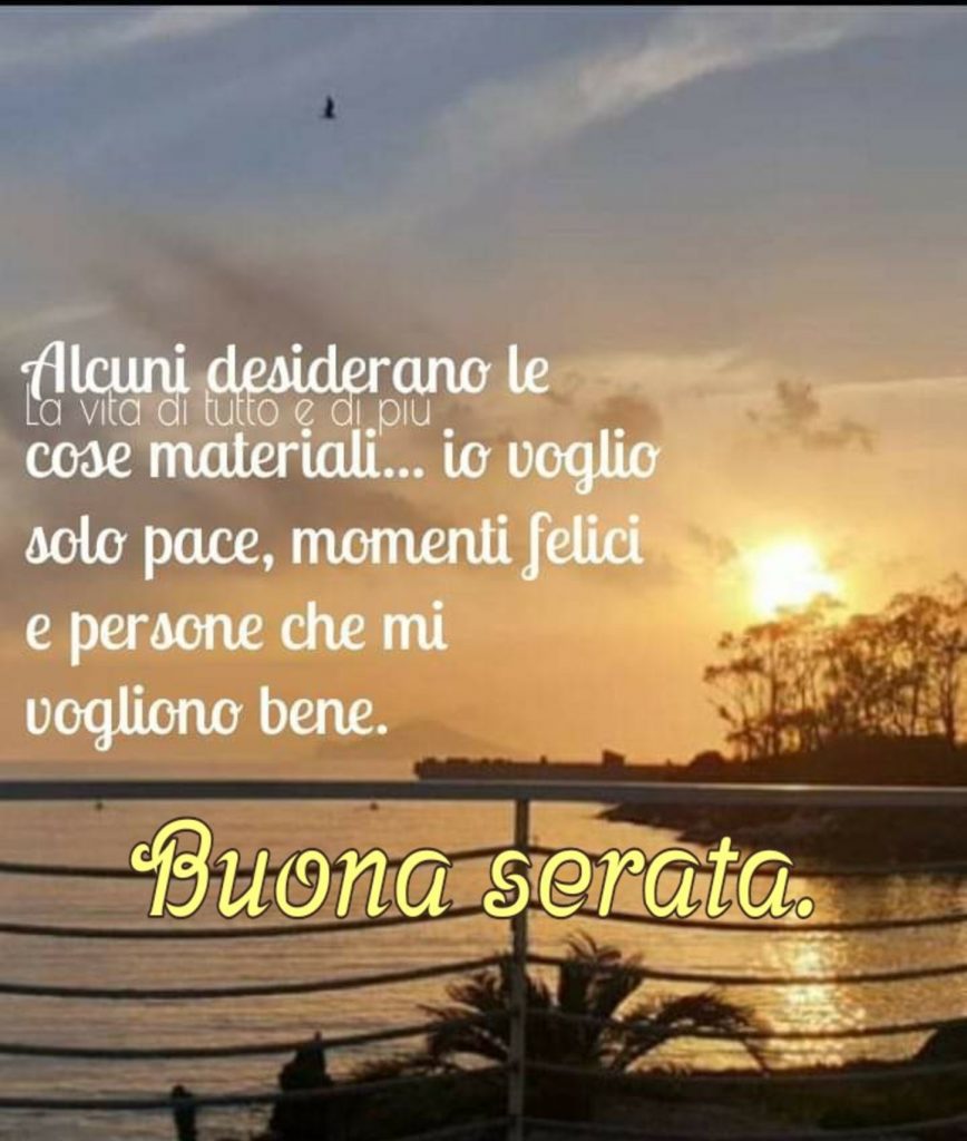 Alcuni desiderano le cose materiali...io voglio solo pace, momenti felici e persone che mi vogliono bene. Buona Serata