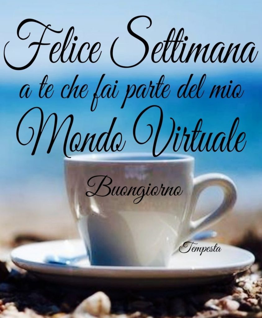 Felice Settimana a te che fai parte del mio mondo virtuale buongiorno