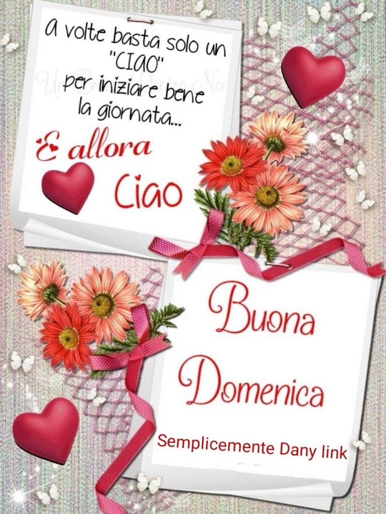 A volte basta solo "CIAO" per iniziare bene la giornata... e allora ciao Buona Domenica