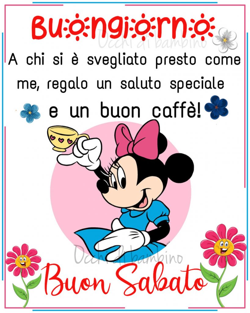 Buongiorno a chi si è svegliato presto come me, regalo un saluto speciale e un buon caffé! Buon Sabato