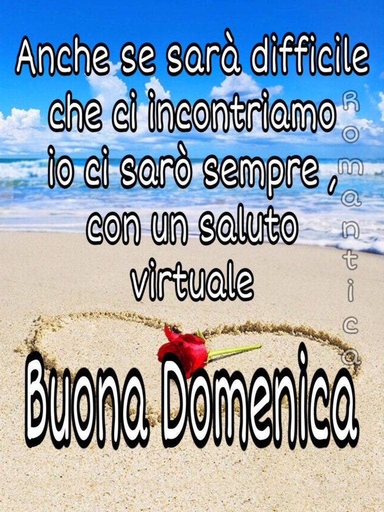 Anche se sarà difficile che ci incontriamo io ci sarò sempre, con un saluto virtuale Buona Domenica