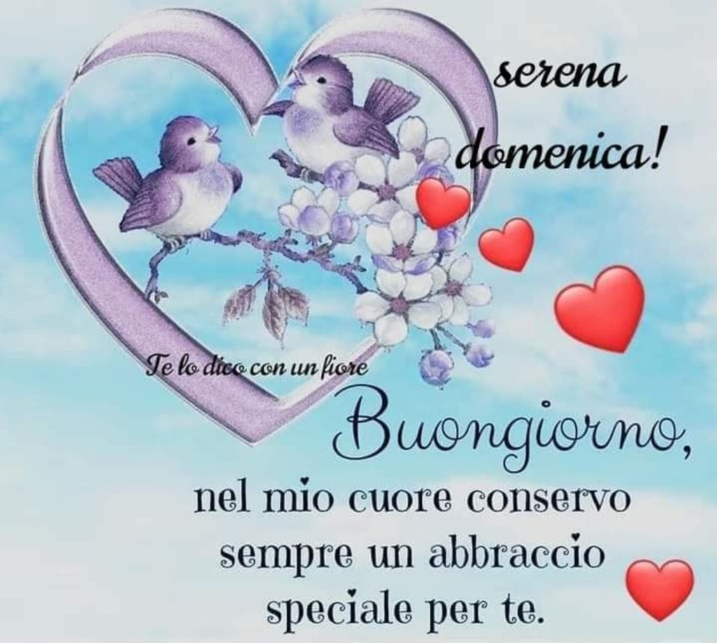 Serena domenica! Buongiorno nel mio cuore conservo sempre un abbraccio speciale per te