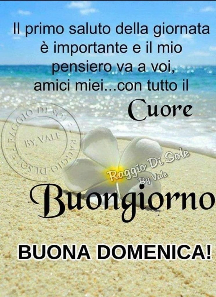 Il primo saluto della giornata è importante e il mio pensiero va a voi, amici miei... con tutto il Cuore Buongiorno Buona Domenica