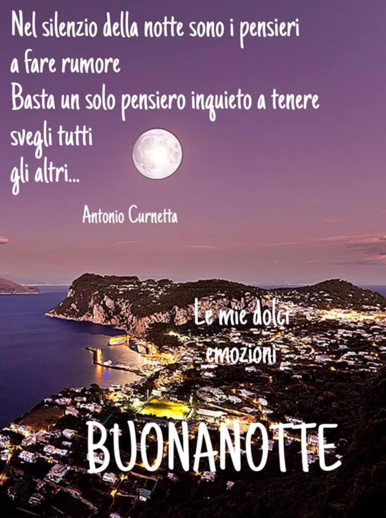 Nel silenzion della notte sono i pensieri a fare rumore Basta un solo pensiero inquieto a tenere svegli tutti gli altri Buonanotte