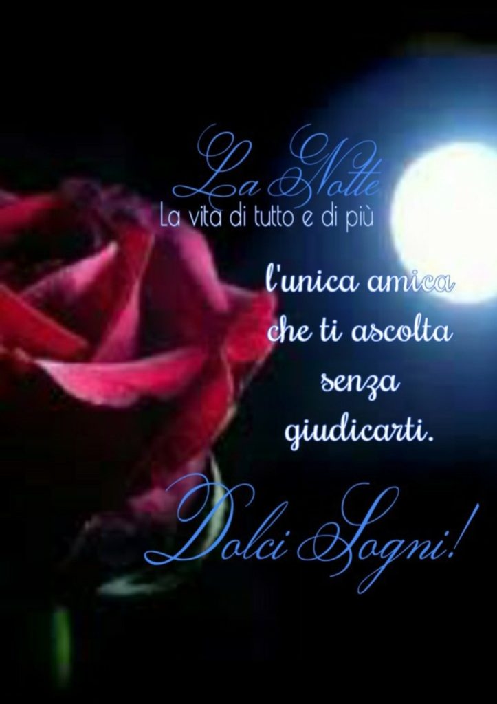 La notte l'unica amica che ti ascolta senza giudicarti Dolci Sogni!