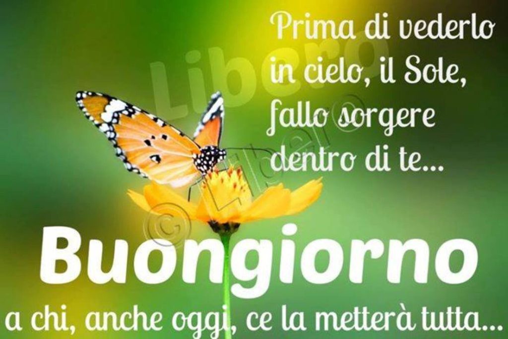 Prima di vederlo in cielo, il Sole, fallo sorgere dentro di te Buongiorno a chi, anche oggi, ce la metterà tutta