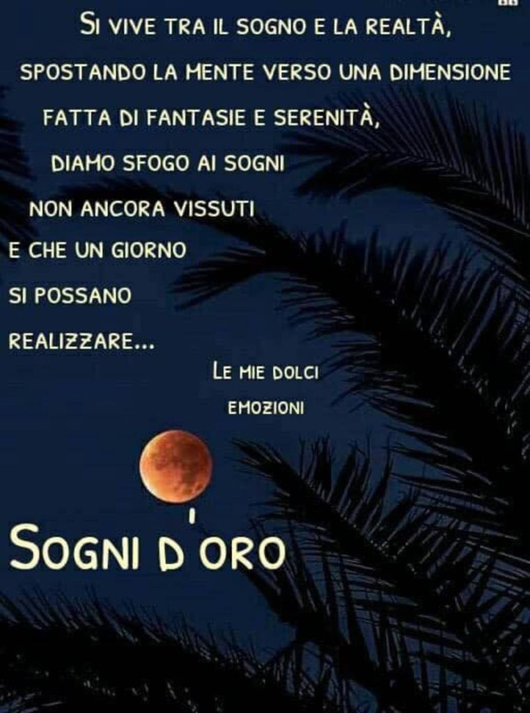 Si vive tra il sogno e la realtà, spostando la mente verso una dimensione fatta di fantasie e serenità, diamo sfogo ai sogni non ancora vissuti e che un giorno si possano realizzare... Sogni d'oro