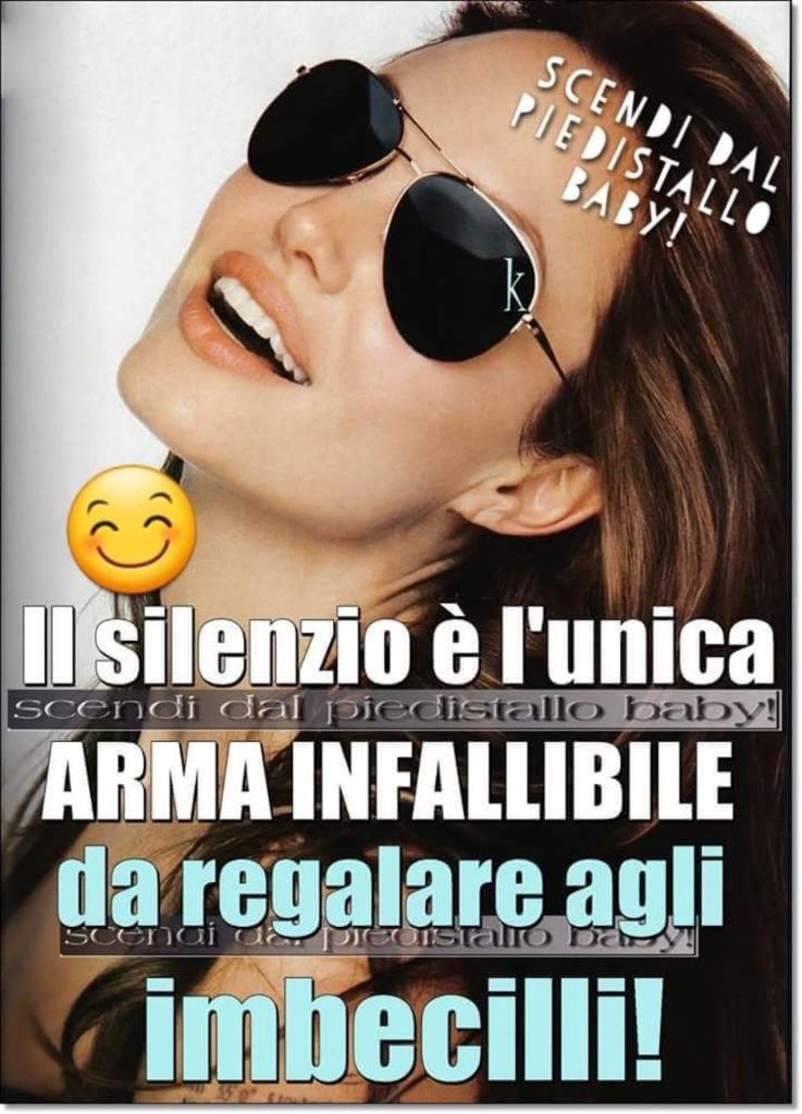 Il silenzio è l'unica arma infallibile da regalare agli imbecilli!