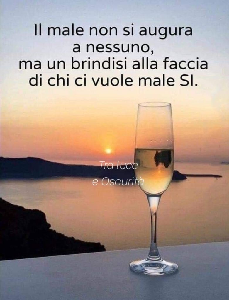 Il male non si augura a nessuno, ma un brindisi alla faccia di chi ci vuole male SI