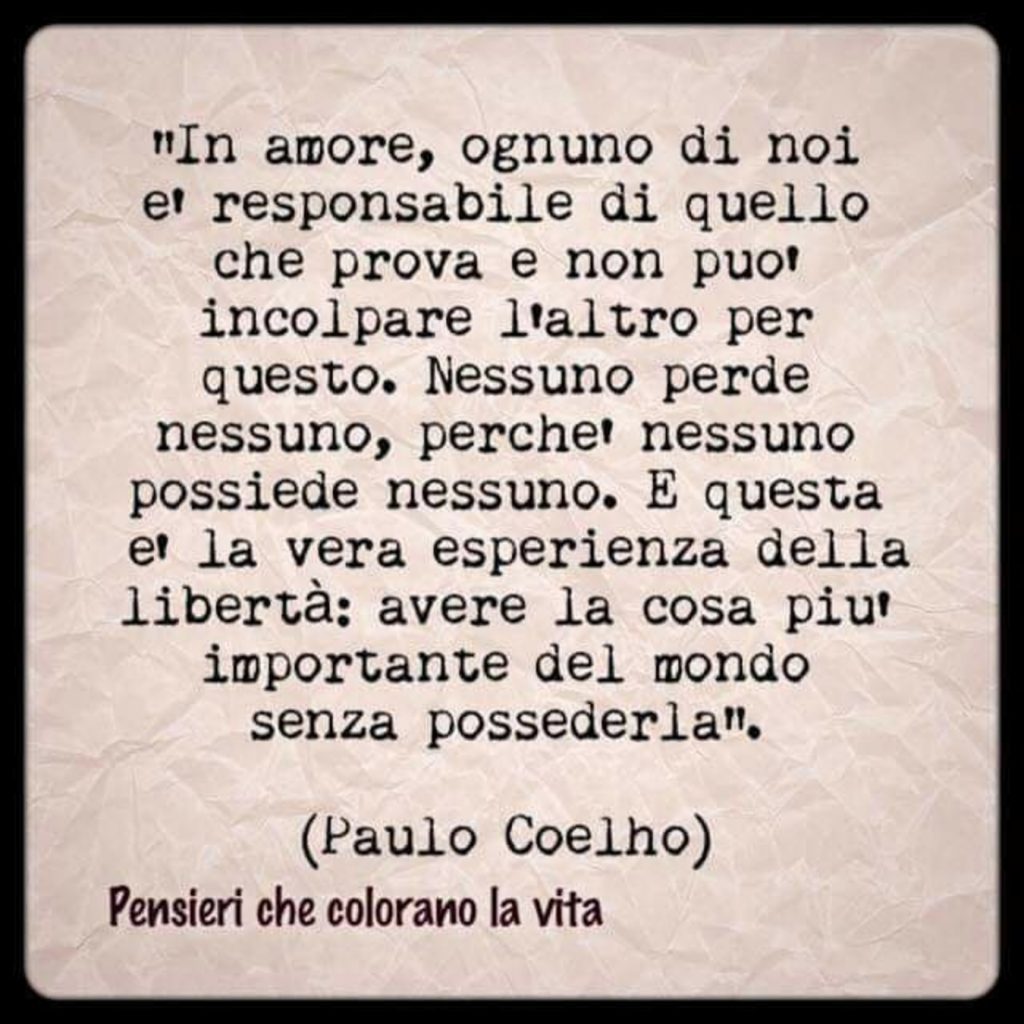 "In amore, ognuno di noi è responsabile di quello che prova e non può incolpare l'altro per questo..."