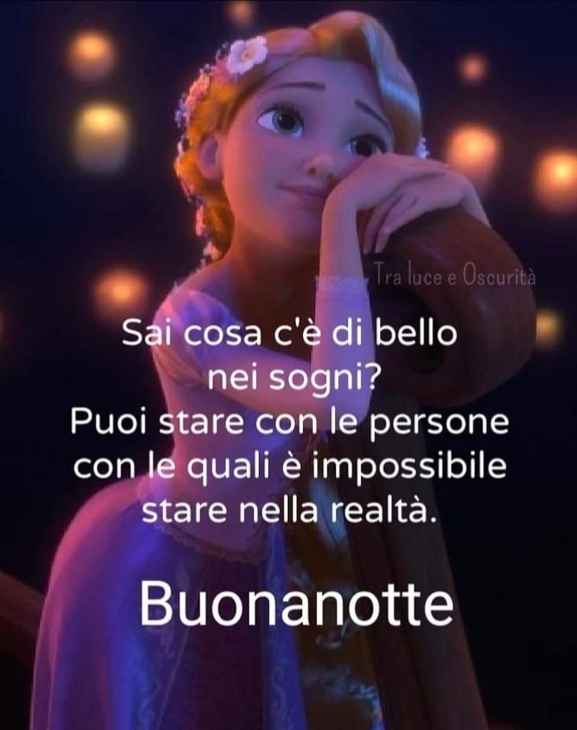 Sai cosa c'è di bello nei sogni? Puoi stare con le persone con le quali è impossibile stare nella realtà. Buonanotte