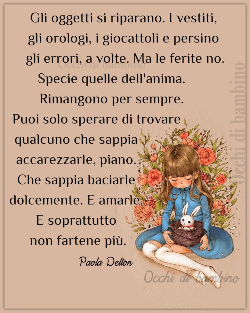 Gli oggetti si riparano. I vestiti, gli orologi, i giocattoli e persino gli errori, a volte. Ma le ferite no. Specie quelle dell'anima...