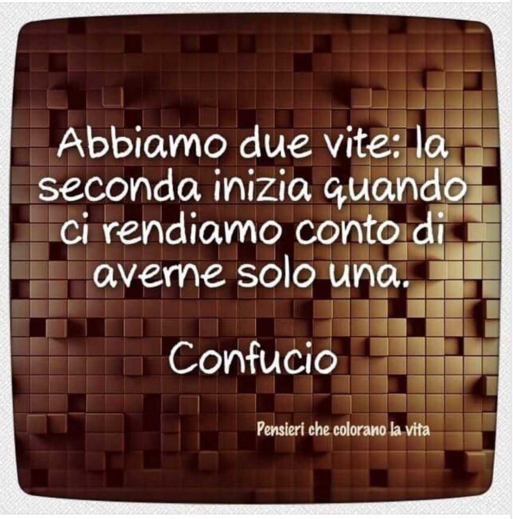 Abbiamo due vite: La seconda inizia quando ci rendiamo conto di averne solo una