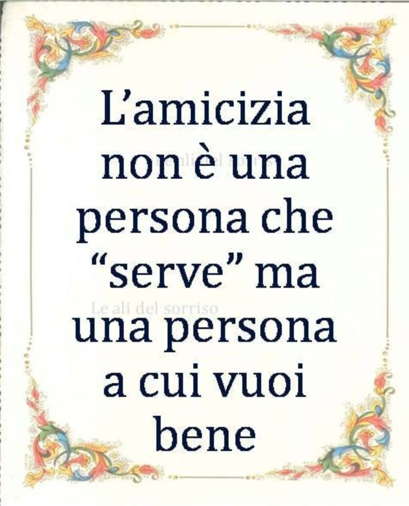 L'amicizia non è una persona che "serve"ma una persona a cui vuoi bene