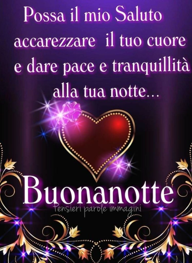 Possa il mio saluto accarezzare il tuo cuore e dare pace e tranquillità alla tua notte... Buonanotte