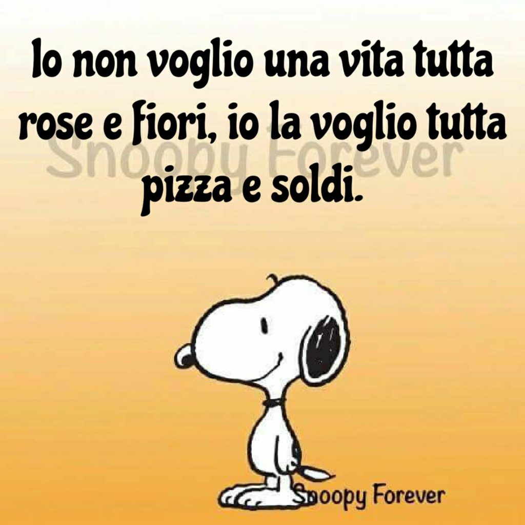 Io non voglio una vita tutta rose e fiori, io la voglio tutta pizza e soldi