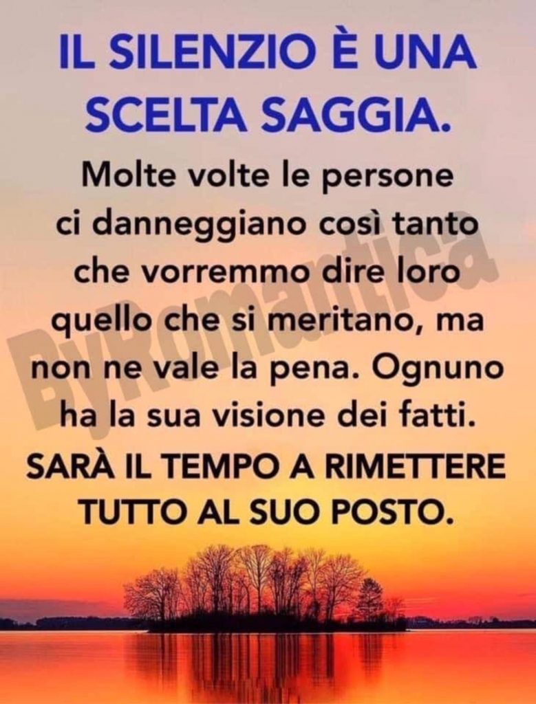 Il silenzio è una scelta saggia