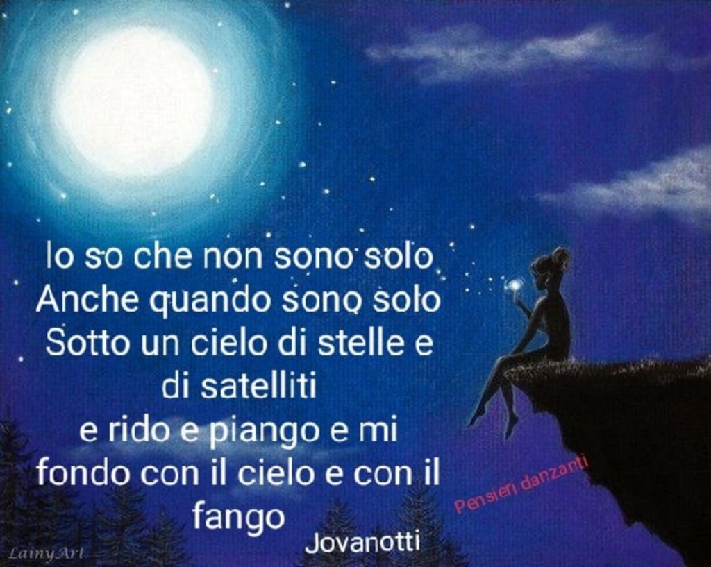 Lo so che non sono solo anche quando sono solo...