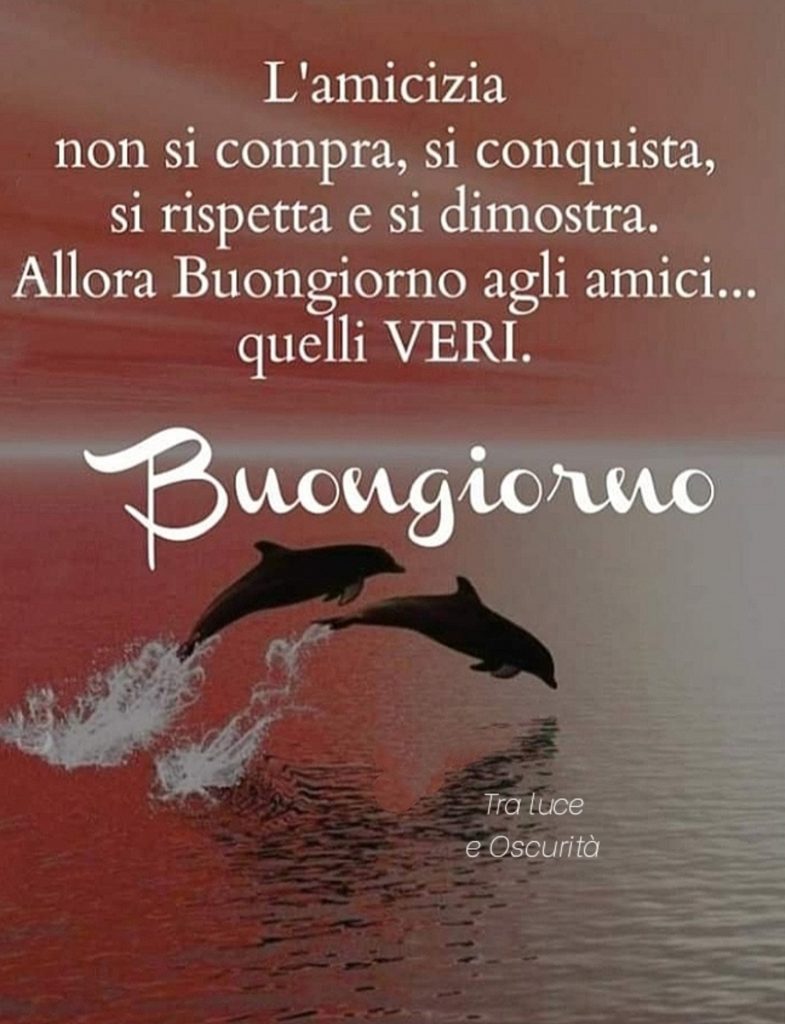 L'amicizia non si compra, si conquista, si rispetta e si dimostra. Allora Buongiorno agli amici... quelli VERI. Buongiorno