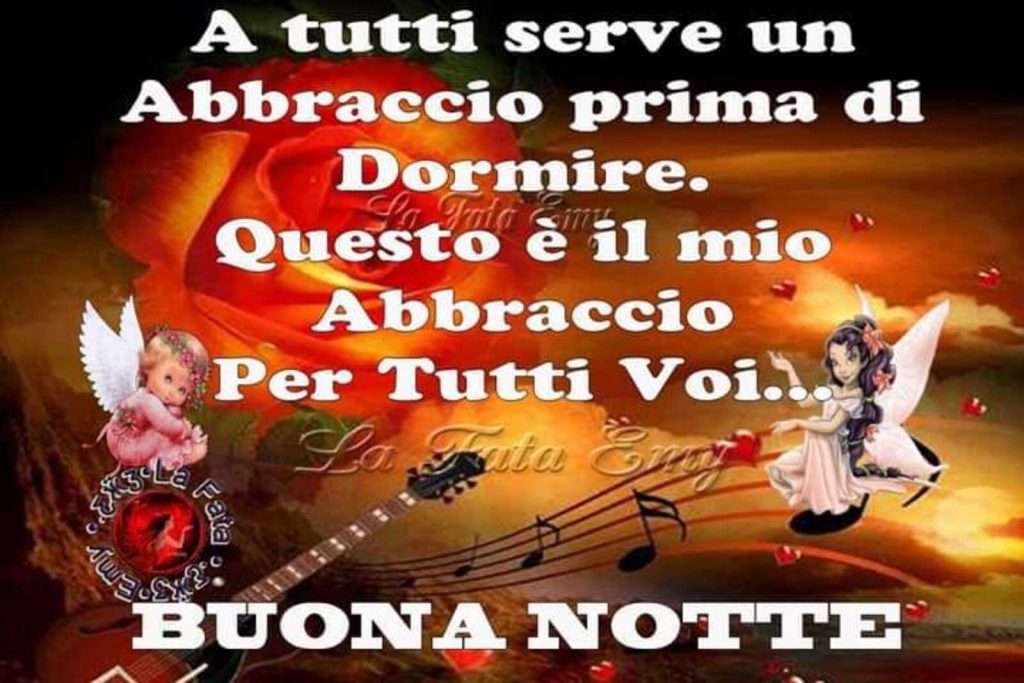 A tutti serve un abbraccio prima di dormire. Questo è il mio abbraccio per tutti voi Buonanotte