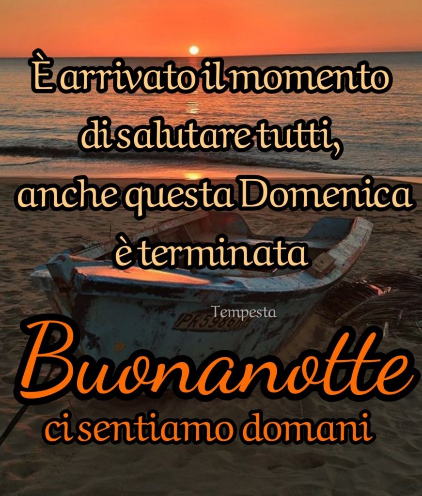 È arrivato il momento di salutare tutti, anche questa Domenica è terminata Buonanotte ci sentiamo domani