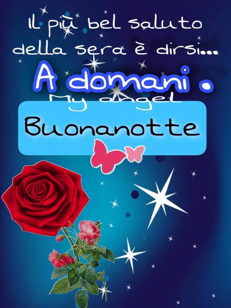 Il più bel saluto della sera è dirsi... A domani. Buonanotte