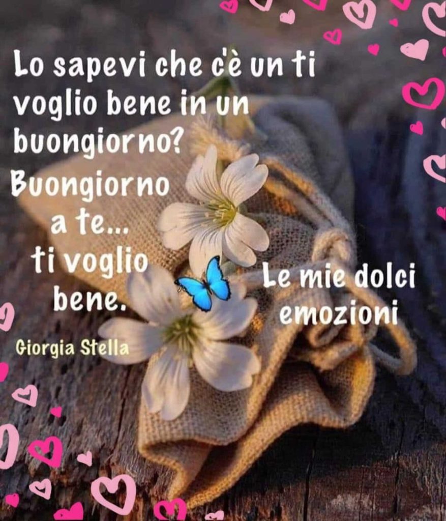 Lo sapevi che c'è un ti voglio bene in un buongiorno? Buongiorno a te ti voglio bene. 