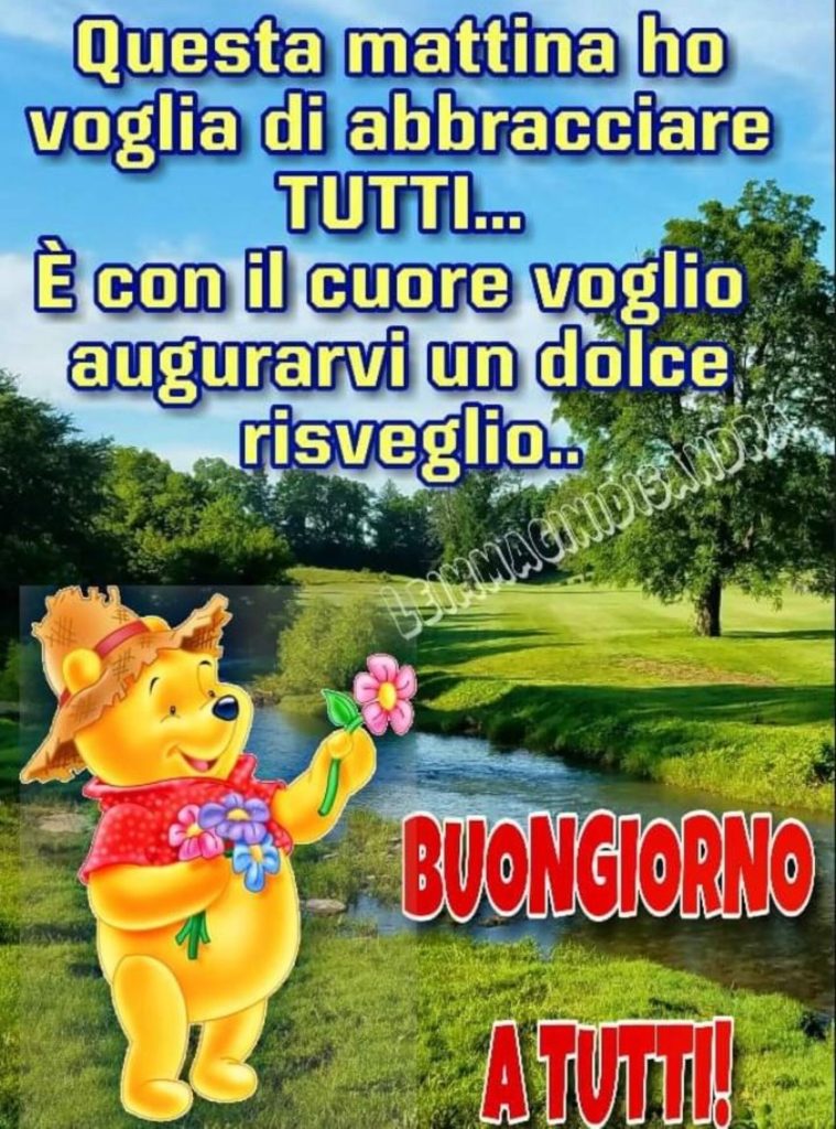 Questa mattina ho voglia di abbracciare tutti... è con il cuore voglio augurarvi un dolce risveglio.. Buongiorno a tutti!