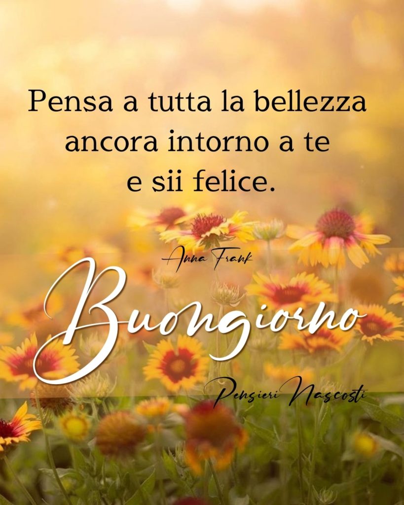 Pensa a tutta la bellezza ancora intorno a te e sii felice Buongiorno