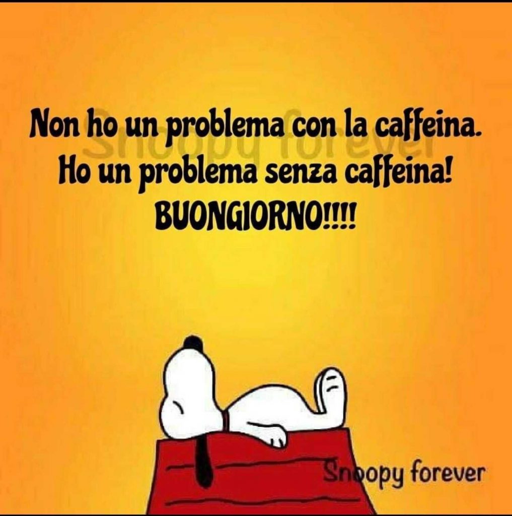 Non ho un problema con la caffeina. Ho un problema senza caffeina! Buongiorno!!!