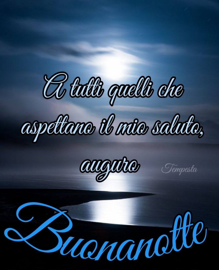 A tutti quelli che aspettano il mio saluto auguro Buonanotte