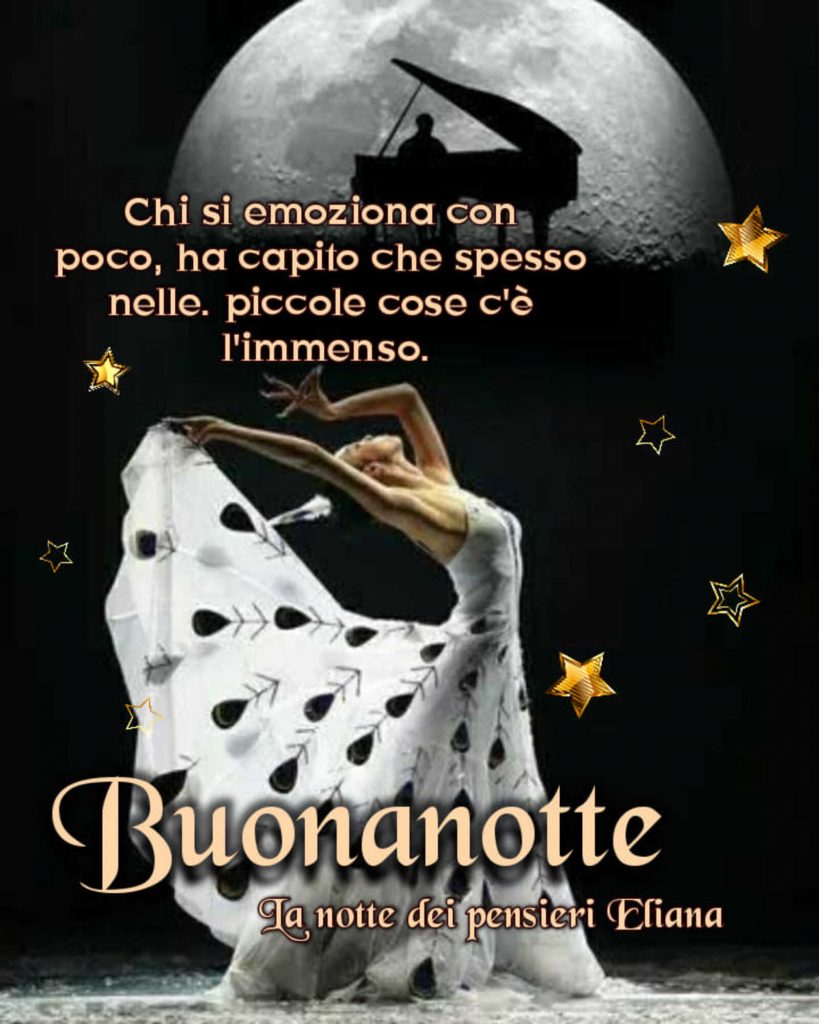 Chi si emoziona con poco, ha capito che spesso nelle piccole cose c'è l'immenso Buonanotte