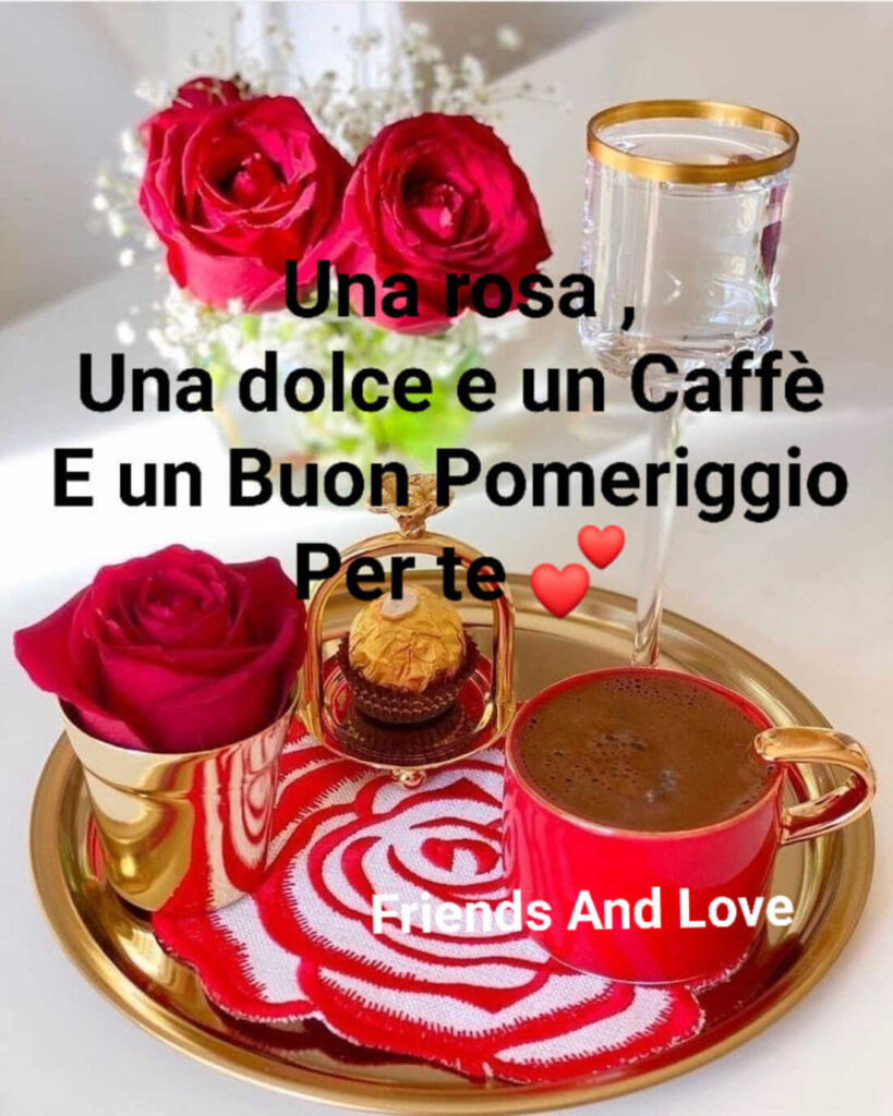 Una rosa, un dolce, un caffè e un buon pomeriggio per te ❤️