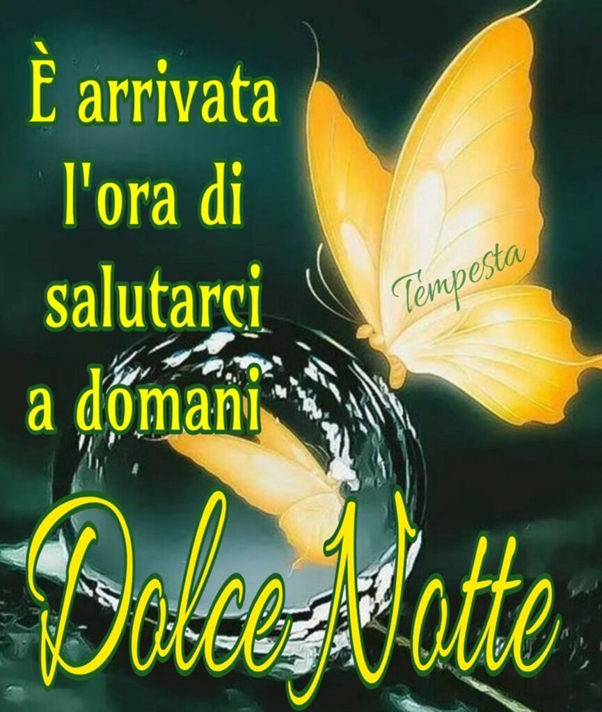 È arrivata l'ora di salutarci, a domani, Dolce Notte