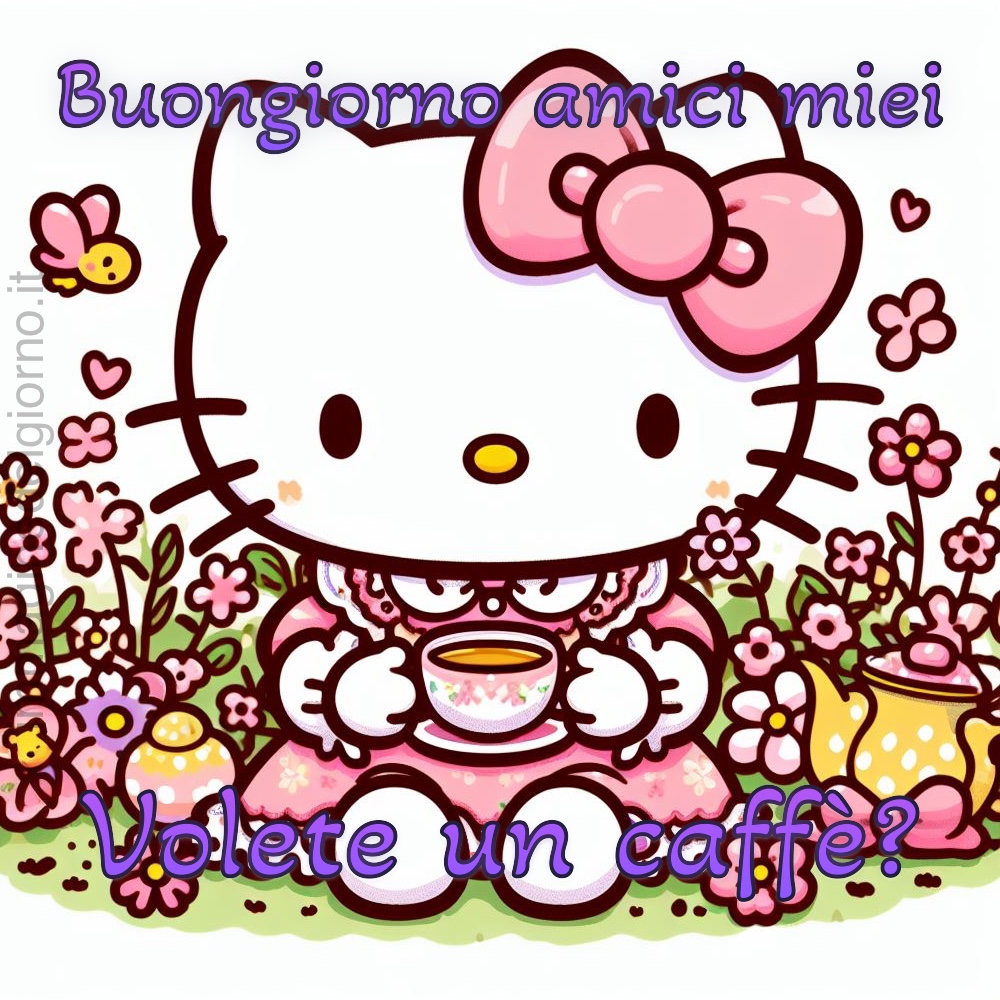 Iniziamo sempre con un caffè, come ogni giorno, ma questa volta in compagnia della dolcissima Hello Kitty! 💗